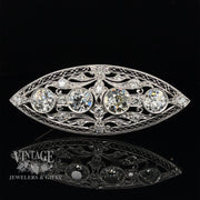 Antique Edwardian platinum and diamond brooch
