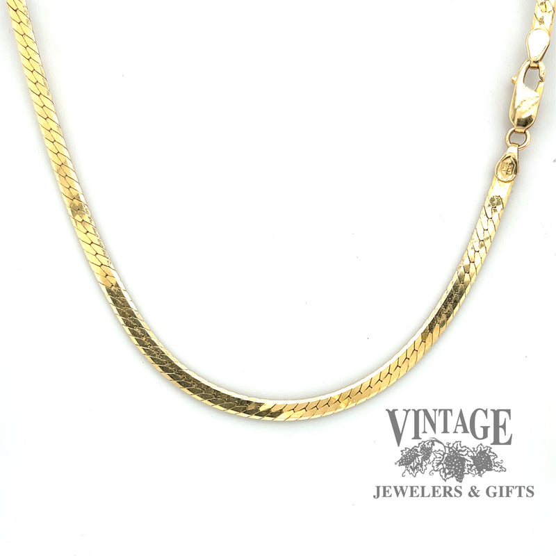 18”, 3.5mm wide 14ky gold herringbone chain