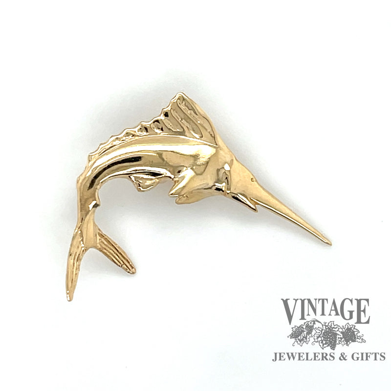 14 karat gold swordfish charm or pendant
