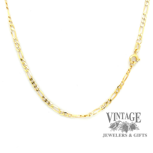 22”, 2.4mm width 10ky gold figaro chain