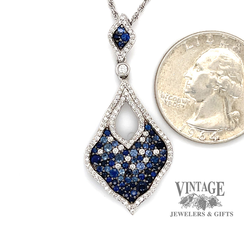 Allison Kaufman pave sapphire and diamond 14kw pendant