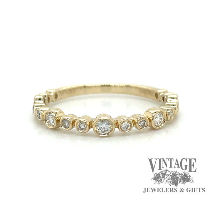Diamond “bubble” 14ky gold ring
