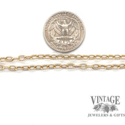 21” 3.5mm 14ky gold loose cable chain quarter for scale