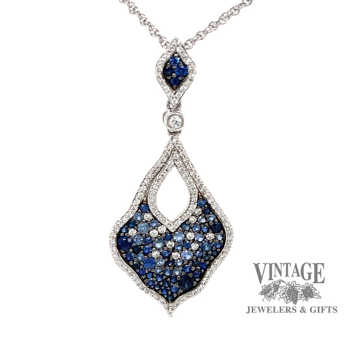 Allison Kaufman pave sapphire and diamond 14kw pendant