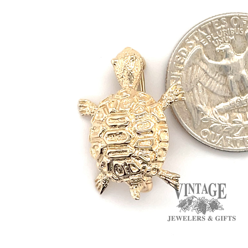 Turtle 14ky gold pin
