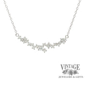 Scattered diamond 14kw gold bar necklace