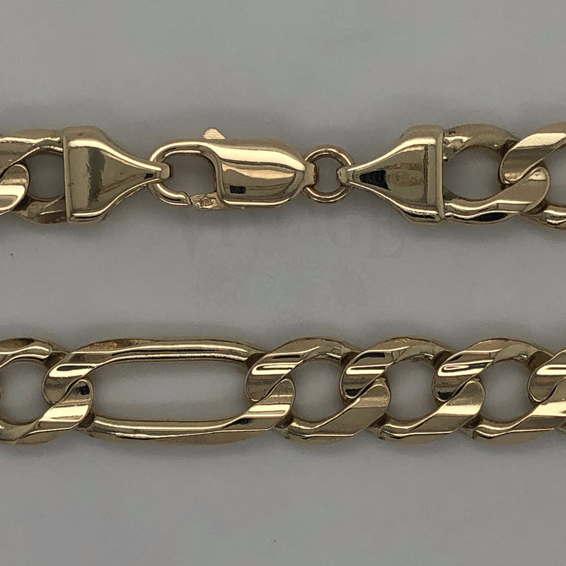 14k yellow gold heavy 24.5" figaro neck chain.