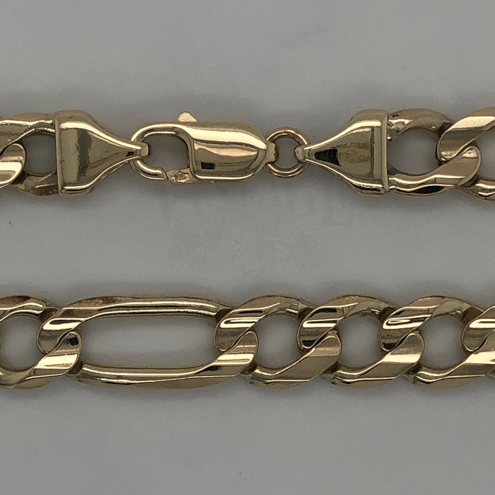 14k yellow gold heavy 24.5" figaro neck chain.