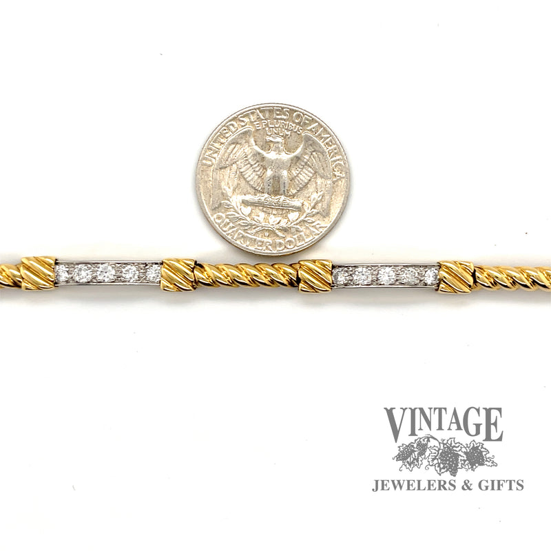 Estate two-tone diamond link bracelet