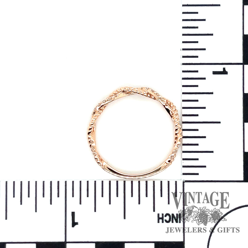 Braided 14kr gold diamond ring scale