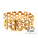 Wide oval link 18ky gold bracelet closed