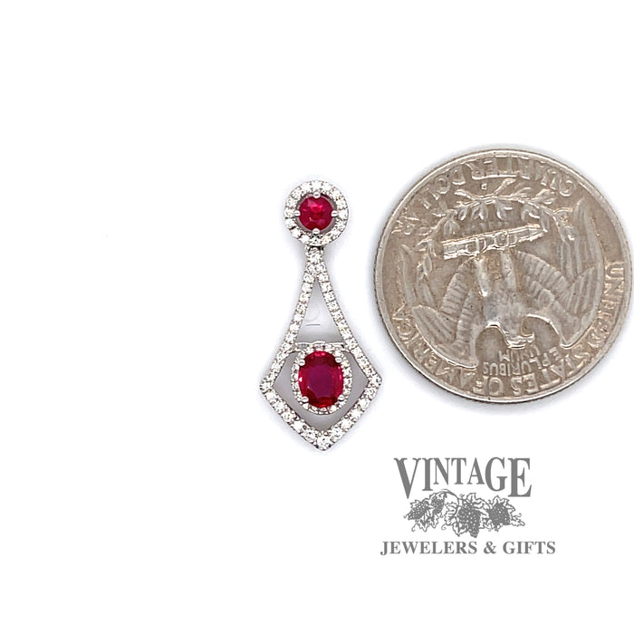 Ruby and diamond 18kw gold pendant