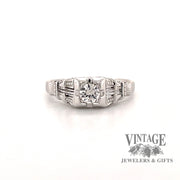 Vintage solitaire 18k white gold .20ct diamond ring