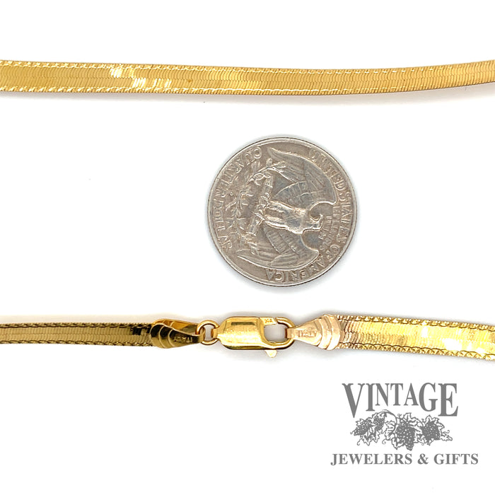 17” herringbone 5.4 mm 14ky gold chain