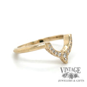 14 karat yellow gold fitted diamond wedding band