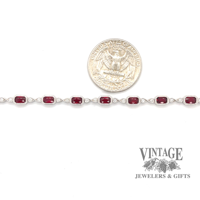 4.50 ctw Ruby diamond 14k white gold bracelet