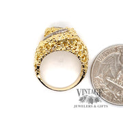 Organic bypass 18ky gold ring quarter for scale