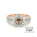 14 karat rose gold and white gold diamond halo engagement ring semi-mount