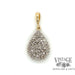 Pave diamond 14k two tone gold pendant