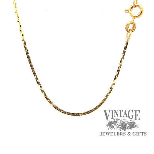 Estate 14K  yellow gold 16" 1.1 mm cobra chain with spring ring clasp.