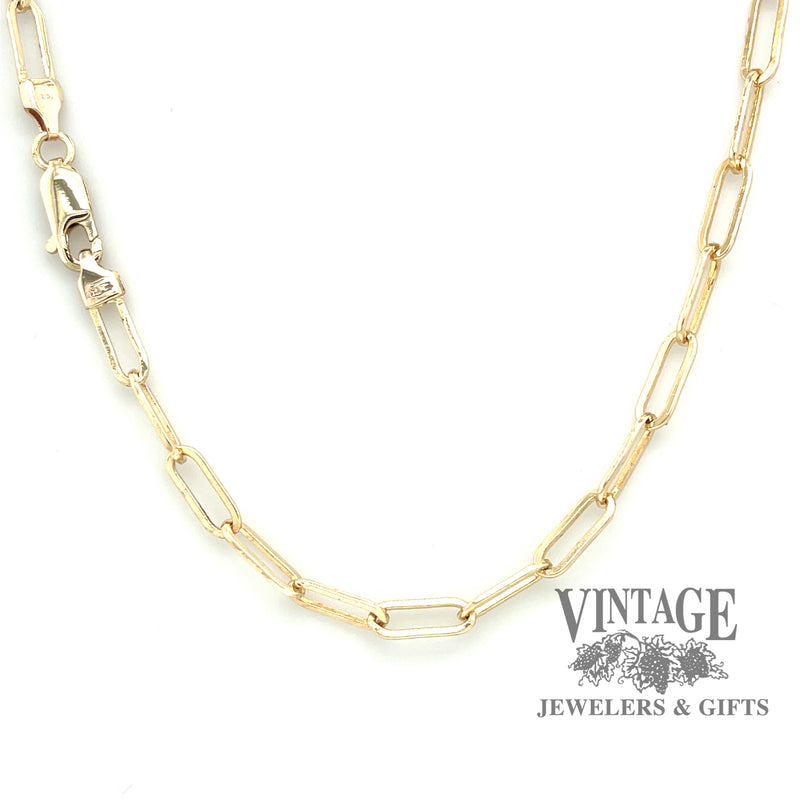 22” Paperclip 14ky gold solid chain