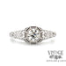 .44 antique diamond 14kw floral filigree ring top