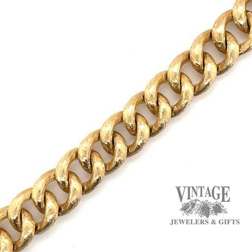 14 karat yellow gold estate heavy curb link bracelet