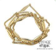 Vintage fancy link 18ky gold 36.5” station chain all in one shot