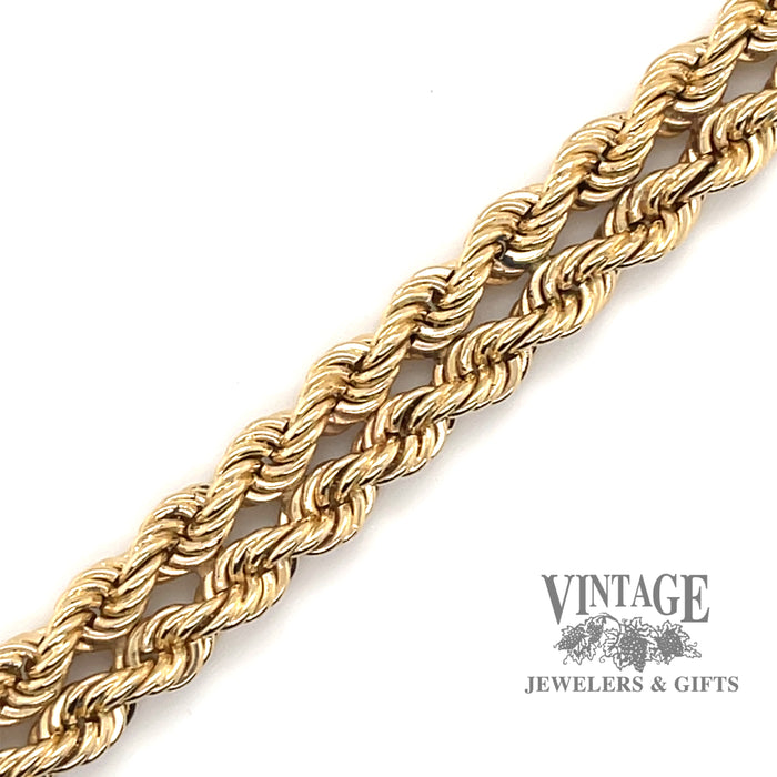 Solid double rope chain 8.7 mm 14k bracelet