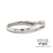 .31 carat octagonal platinum solitaire ring, side view