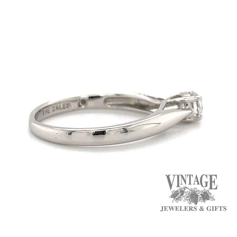 .31 carat octagonal platinum solitaire ring, side view
