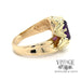 oval natural amethyst in 14ky gold leaf bypass ring  side