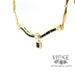 Sapphire and diamond 18 karat yellow gold choker necklace, angled view