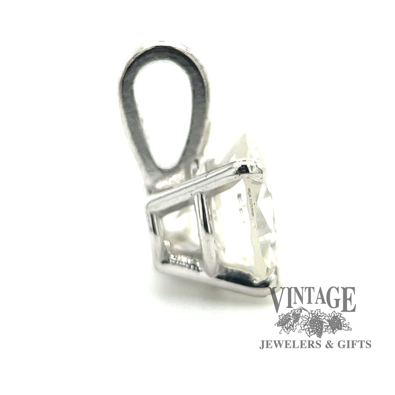 .95 carat Natural diamond 14kw gold solitaire pendant side