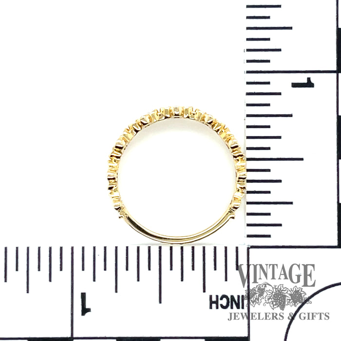 Flower petal 14ky gold diamond ring