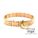  22k yellow gold etched wheat pattern bracelet with heart charm