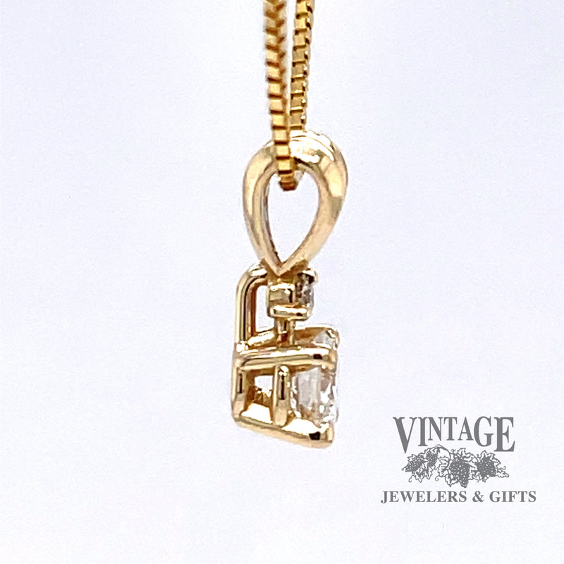 .35 CTW two stone 14ky gold diamond pendant