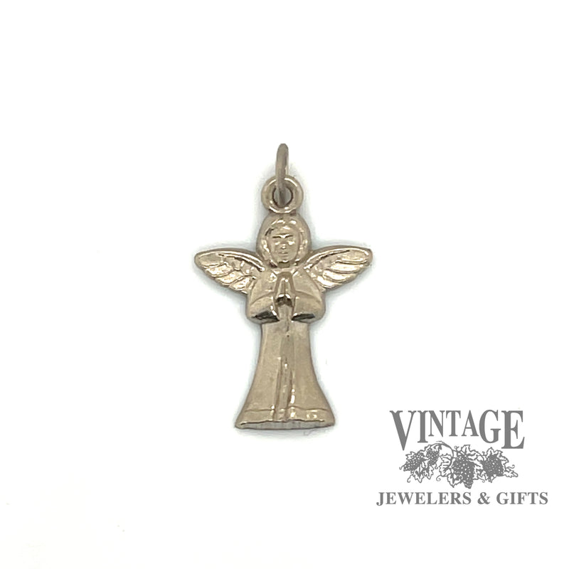 14 karat white gold angel charm