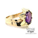 oval natural amethyst in 14ky gold leaf bypass ring  side