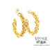 14 karat yellow gold estate chain link post hoop earrings with friction backs, angled front view