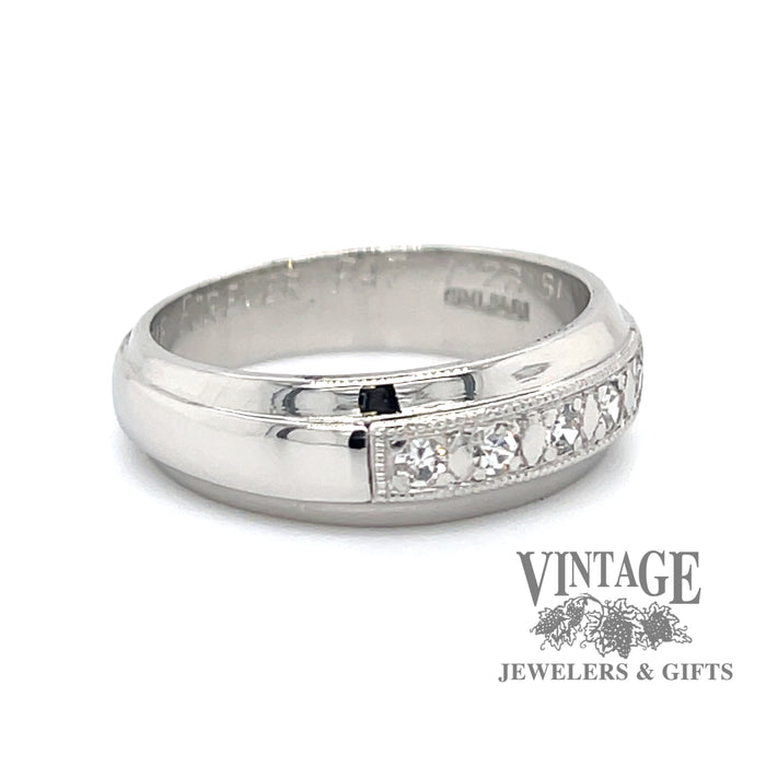 Vintage Platinum diamond ring side
