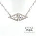 14 karat white gold diamond marquise shaped outline pendant