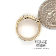 Buckle 14ky gold and diamond ring quarter