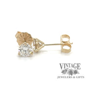 .63 carat 14ky gold diamond stud earrings