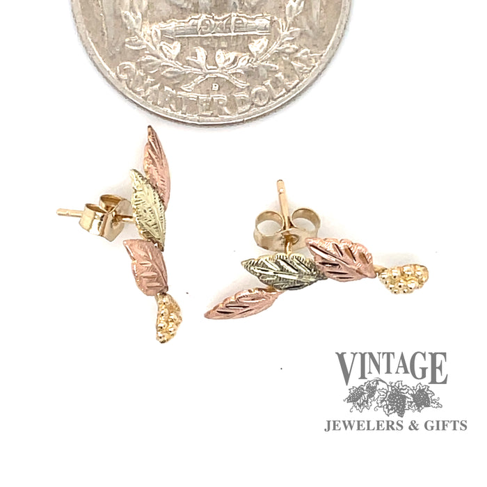 Black Hills Gold 12k leaf earrings