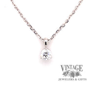 .25 carat white gold diamond solitaire pendant