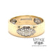 Lace pattern inlay 14ky gold ring
