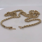 14k yellow gold barrel clasp and 2.9 mm 24" solid rope chain