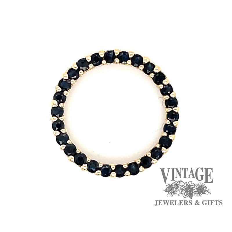 Circular sapphire 14ky gold pendant