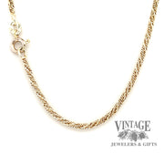 14 karat yellow gold estate tinsel link twist 18" neck chain